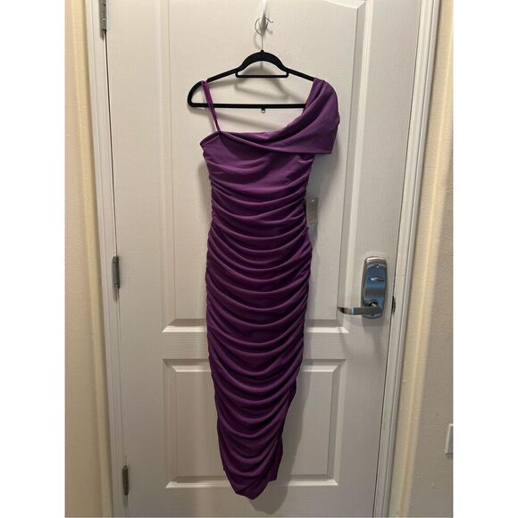 Elliatt Miley Ruched Strapless Dress in Orchid Wedding Guest size XL NWT - Picture 7 of 10